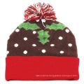 16FZCB10 pom pom jacquard christmas beanie